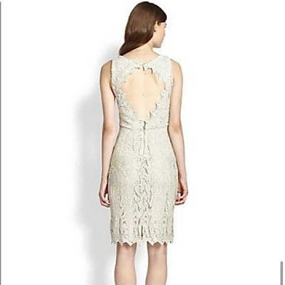Alice + Olivia Amea metallic lace sheath dress size 0